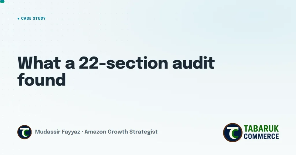 A CA$130 Product, 3 Sales in 32 Days: What a 22-Section Amazon Audit Found