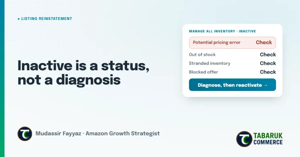 Amazon Listing Inactive or Blocked: Pricing Errors, Stranded Stock and Other Causes